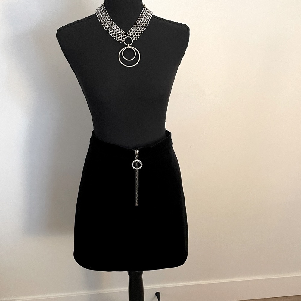 Velour Black Skirt